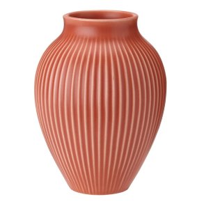 Knabstrup Vase - Riller - 20 cm - Coral