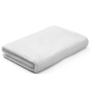 JUNA Check Hndklde - 70 x 140 cm - Hvid