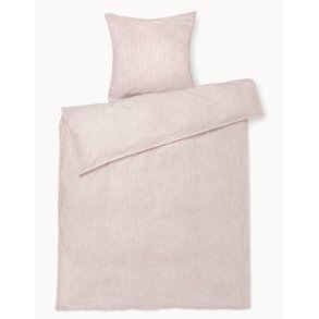 JUNA Monochrome Lines Sengetj - - 140 x 220 cm - Rosa/Hvid