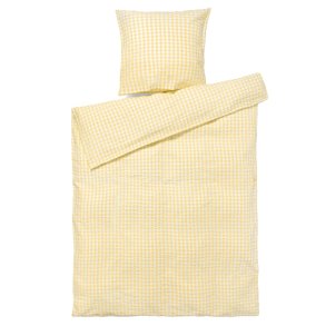 JUNA Bk&Blge Sengetj - 140 x 200 cm - Gul/Hvid