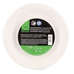 Engangstallerkener - 18 cm - 45 stk. - BIO