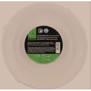 Engangstallerkener - 23 cm - 45 stk - BIO