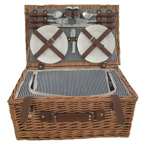 Picnickkurv - Til 4 pers - Inkl Dug - M�rk Pil