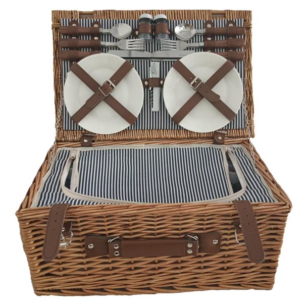 Picnickkurv - Til 4 pers - Inkl Dug - Mrk Pil
