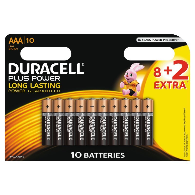 muggen Valnød jordskælv Duracell 1,5 V AAA Batterier - 10 stk. - long lasting batterier
