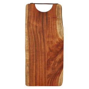 Skrebrt Akacie med Lderhndtag - 45 x 22 cm