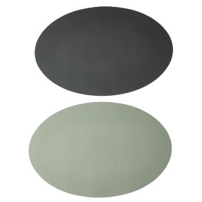 Dkkeserviet - Oval - Vendbar - Bld - 30 x 45 cm - Mint/Koks