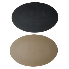 Dkkeserviet - Oval - Vendbar - Bld - 30 x 45 cm - Taupe/Sort