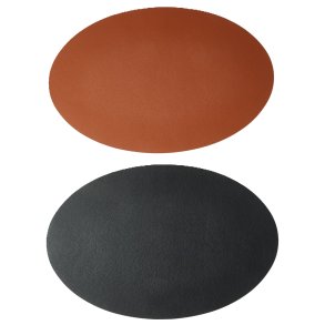Dkkeserviet - Oval - Vendbar - Bld - 30 x 45 cm - Cognac/Sort