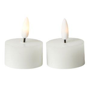 LED Fyrfadslys - 2 stk. - 3D Flamme . 4,3 cm -  Med ON/OFF Chip