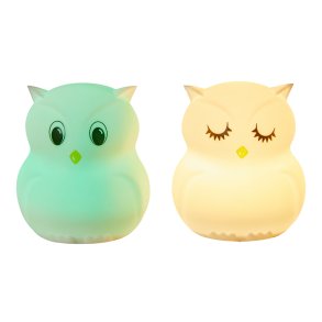 Sovelampe - Ugle - 9 x 10 x 12 cm - Silikone