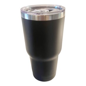 Termokrus - Dobbeltvgget - 900 ml - Stl - Sort