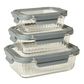 Opbevaringsbokse - Glas - 3 stk. - 350/600/1000 ml