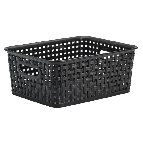 Fletkurv - 31 x 24 x 11,5 cm - Plast - Sort