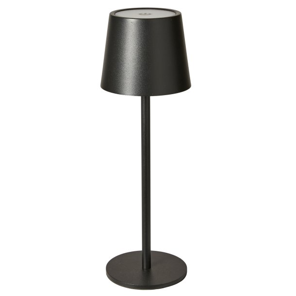 Bordlampe - Sort - LED Touch - Genopladelig - 27,5 cm