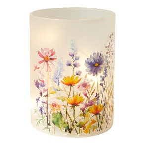Flora Cylinderglas med 10 LED - 9 x 12 cm