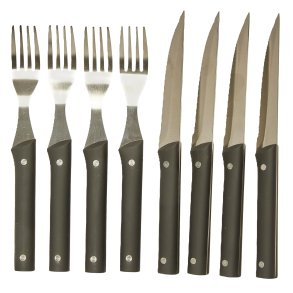 Steakbestik - 4 Knive & 4 Gafler