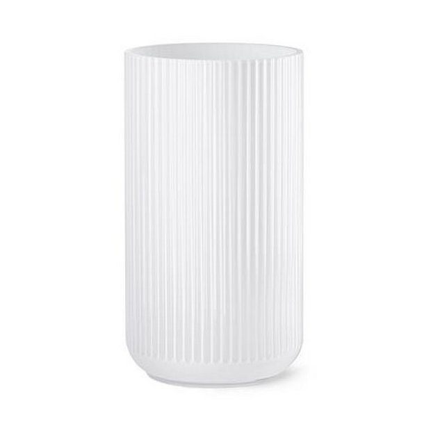 Lyngby Vasen Hvid Opal - Hvid - 35 cm