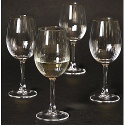 Hvidvinsglas 35 cl. - Rillet med Guld-kant - 4 stk.