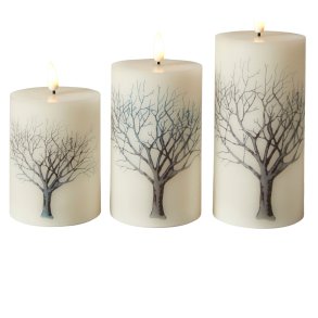 LED Bloklys - Troldetr - 3 stk. - 10/12,5/15 cm