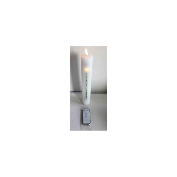 LED Kalenderlys - Voks - Juleguirlande - 3D Flamme - : 5 x 27,5 cm - Remote - 6/18 timer 