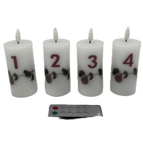LED Adventslys - 3D Flamme - Juleguirlande 1-4 - : 5 x 10 cm - Fjernbetjening