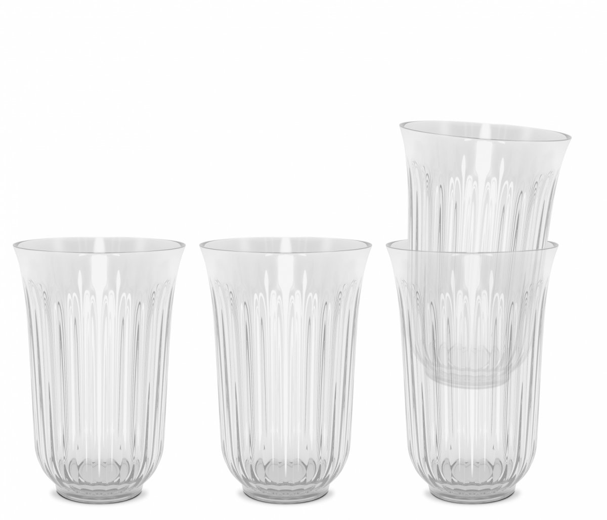 Vandglas 42 cl - Klart Glas - 4-pak - elegante caféglas
