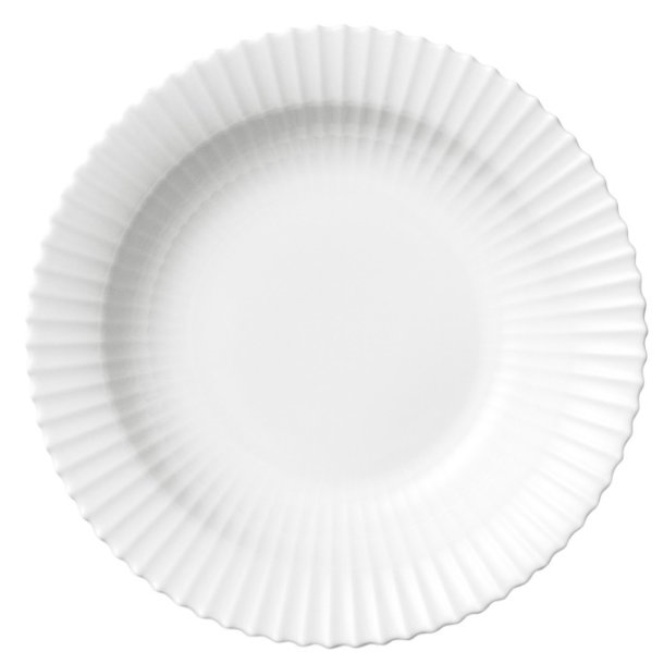 Lyngby Tallerken - 21 cm - Dyb - Hvid - 2.Sort