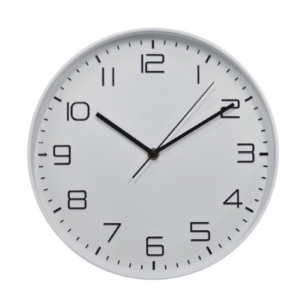 V�gur - Radiostyret - 30 cm - Hvid - Sweep Quartz Movement