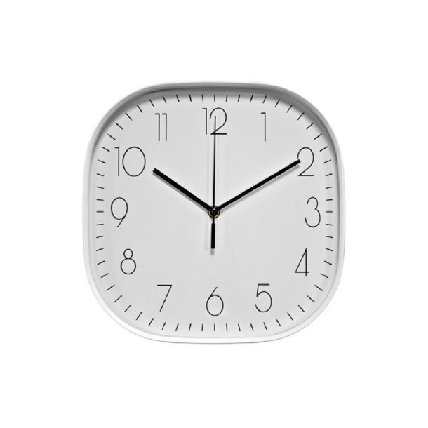 V�gur - Radiostyret - Firkantet - 30 x 30 cm - Hvid - Sweep Quartz Movement