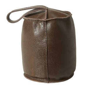 D�rstopper med h�ndtag - Brun l�der - 3 kg