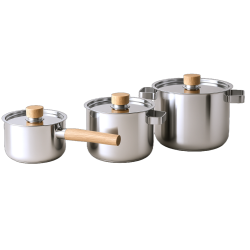 Eva Solo Nordic Kitchen Grydest - 6 Dele - Stl - Kasserolle 1,5 l, Gryde 3 l og Gryde 4 l