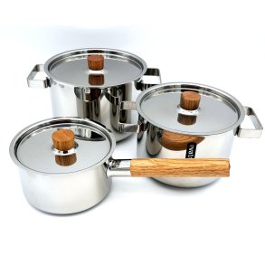 Eva Solo Nordic Kitchen Grydest - 6 Dele - Stl - Kasserolle 1,5 l, Gryde 3 l og Gryde 4 l