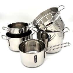 Eva Trio Grydes�t - 5 dele -  1,8/2,2/3,6/4,8 liter og pastaindsats