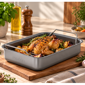 Eva Trio Professionel Bradepande - Keramisk - Med Rist - 26 x 19 cm