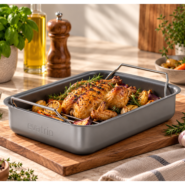 Eva Trio Professionel Bradepande - Keramisk - Med Rist - 26 x 19 cm
