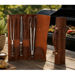 H�ws Santo BBQ-s�t - 3 Dele - Med L�deretui
