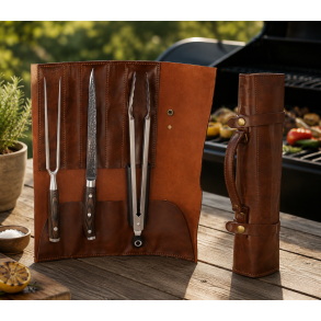 H�ws Santo BBQ-s�t - 3 Dele - Med L�deretui