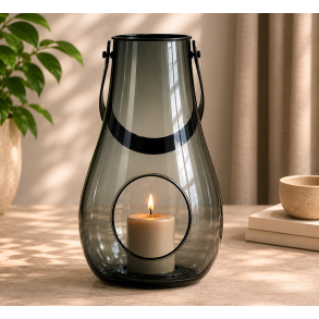 Holmegaard Design with Light Lanterne - 29 cm - Smoke