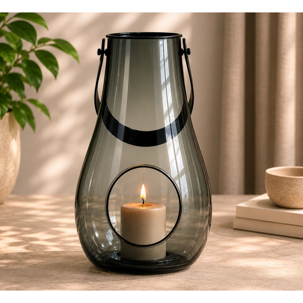 Holmegaard Design with Light Lanterne - 29 cm - Smoke
