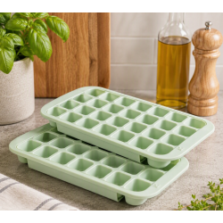 Isterningbakke - Silicone - Mint - 33 x 17,7 x 2,8 cm - 2 stk.