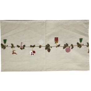 Julel�ber - 30 x 180 cm - Sand - Bomuld med Print