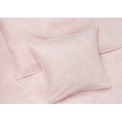 JUNA Monochrome Lines Sengetj - - 140 x 220 cm - Rosa/Hvid