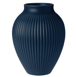 Knabstrup Vase - Riller - 20 cm - Mat Dark Blue