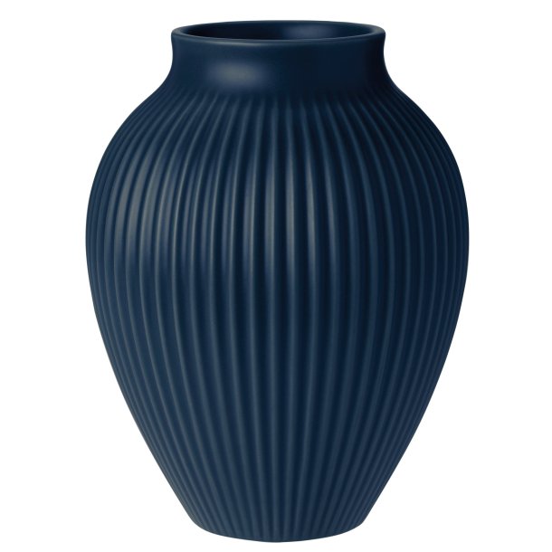 Knabstrup Vase - Riller - 20 cm - Mat Dark Blue