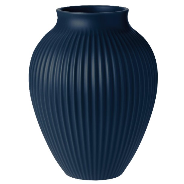 Knabstrup Vase - Riller - 27 cm - Mat Dark Blue