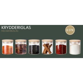 Conzept Krydderiglas med bambus l�g 6 stk. 