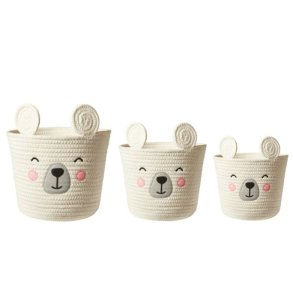 Kurvest med rer - 3 Dele - 15,18 & 21 cm hje - Hvid