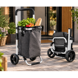 Luksus Indk�bsvogn - Alu - Foldbar - Med B�rerem