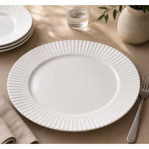 Lyngby Tallerken - 27 cm - Hvid